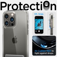 Удароустойчив твърд кейс за iPhone 14 Pro от Spigen Ultra Hybrid S - Прозрачен