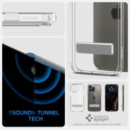 Удароустойчив твърд кейс за iPhone 14 Pro от Spigen Ultra Hybrid S - Прозрачен