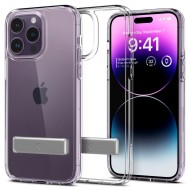 Удароустойчив твърд кейс за iPhone 14 Pro Max от Spigen Ultra Hybrid S - Прозрачен