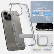 Удароустойчив твърд кейс за iPhone 14 Pro Max от Spigen Ultra Hybrid S - Прозрачен