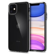 Удароустойчив твърд кейс за iPhone 11 от Spigen Ultra Hybrid - Прозрачен