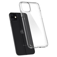 Удароустойчив твърд кейс за iPhone 11 от Spigen Ultra Hybrid - Прозрачен
