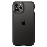 Удароустойчив твърд кейс за iPhone 12 / 12 Pro от Spigen Ultra Hybrid - Матово Черно