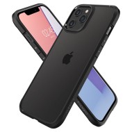 Удароустойчив твърд кейс за iPhone 12 / 12 Pro от Spigen Ultra Hybrid - Матово Черно