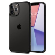 Удароустойчив твърд кейс за iPhone 12 / 12 Pro от Spigen Ultra Hybrid - Матово Черно