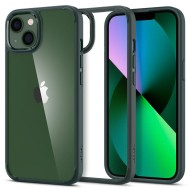 Удароустойчив твърд кейс за iPhone 13 от Spigen Ultra Hybrid - Midnight Green