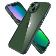 Удароустойчив твърд кейс за iPhone 13 от Spigen Ultra Hybrid - Midnight Green