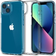 Удароустойчив твърд кейс за iPhone 13 Mini от Spigen Ultra Hybrid - Прозрачен