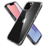 Удароустойчив твърд кейс за iPhone 13 Mini от Spigen Ultra Hybrid - Прозрачен
