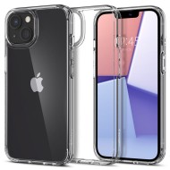 Удароустойчив твърд кейс за iPhone 13 Mini от Spigen Ultra Hybrid - Прозрачен