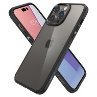Удароустойчив твърд кейс за iPhone 14 Pro от Spigen Ultra Hybrid - Матово Черно