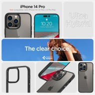 Удароустойчив твърд кейс за iPhone 14 Pro от Spigen Ultra Hybrid - Матово Черно
