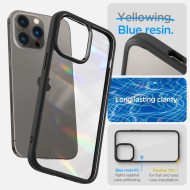 Удароустойчив твърд кейс за iPhone 14 Pro от Spigen Ultra Hybrid - Матово Черно