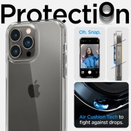 Удароустойчив твърд кейс за iPhone 14 Pro Max от Spigen Ultra Hybrid - Прозрачен