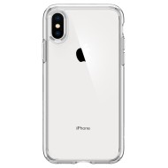 Удароустойчив твърд кейс за iPhone X / XS от Spigen Ultra Hybrid - Прозрачен