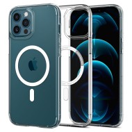 Удароустойчив кейс с MagSafe пръстен за iPhone 12 / 12 Pro от Spigen Ultra Hybrid Mag - Бял
