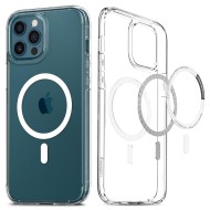Удароустойчив кейс с MagSafe пръстен за iPhone 12 / 12 Pro от Spigen Ultra Hybrid Mag - Бял