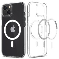 Удароустойчив кейс с MagSafe пръстен за iPhone 13 Mini от Spigen Ultra Hybrid Mag - Бял