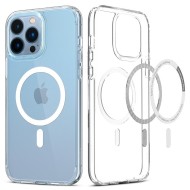 Удароустойчив кейс с MagSafe пръстен за iPhone 13 Pro Max от Spigen Ultra Hybrid Mag - Бял