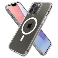 Удароустойчив кейс с MagSafe пръстен за iPhone 13 Pro Max от Spigen Ultra Hybrid Mag - Бял