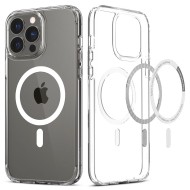 Удароустойчив кейс с MagSafe пръстен за iPhone 13 Pro Max от Spigen Ultra Hybrid Mag - Бял