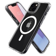 Удароустойчив кейс с MagSafe пръстен за iPhone 13 от Spigen Ultra Hybrid Mag - Бял