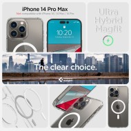 Удароустойчив кейс с MagSafe пръстен за iPhone 14 Pro Max от Spigen Ultra Hybrid Mag - Бял