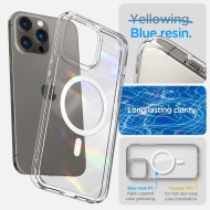 Удароустойчив кейс с MagSafe пръстен за iPhone 14 Pro от Spigen Ultra Hybrid Mag - Бял