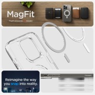 Удароустойчив кейс с MagSafe пръстен за iPhone 14 Pro от Spigen Ultra Hybrid Mag - Бял