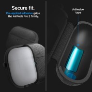 Твърд, текстилен калъф за Apple AirPods Pro 1/2 от Spigen Urban Fit - Черен