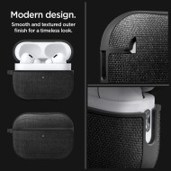 Твърд, текстилен калъф за Apple AirPods Pro 1/2 от Spigen Urban Fit - Черен