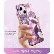 360 градусов калъф за iPhone 14 Plus / 15 Plus от Supcase Cosmo - Marble Purple