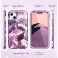 360 градусов калъф за iPhone 14 Plus / 15 Plus от Supcase Cosmo - Marble Purple