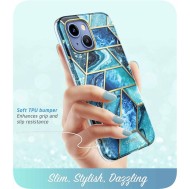 360 градусов калъф за iPhone 14  Plus / 15 Plus от Supcase Cosmo - Ocean Blue