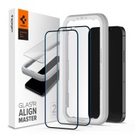 2 броя протектори за дисплей на iPhone 12 / 12 Pro от Spigen ALM Glass FC - Черни