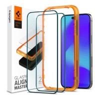 2 броя протектори за дисплей на iPhone 14 Pro от Spigen ALM Glass FC - Черни