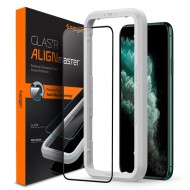 Стъклен ротектор за дисплей на iPhone 11 Pro Max от Spigen ALM Glass FC - Черен -----
