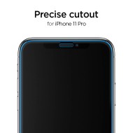 Стъклен ротектор за дисплей на iPhone 11 Pro Max от Spigen ALM Glass FC - Черен -----