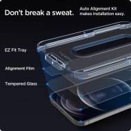 2 броя стъклени протектори за дисплей на iPhone 12 / 12 Pro от Spigen Glas.TR "Ez Fit" 2-pack - Прозрачен