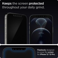 2 броя стъклени протектори за дисплей на iPhone 12 / 12 Pro от Spigen Glas.TR "Ez Fit" 2-pack - Прозрачен
