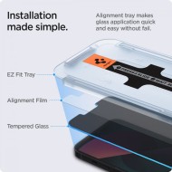 2 броя стъклени протектори за дисплей на iPhone 13 Pro Max от Spigen Glas.TR "Ez Fit" - Privacy