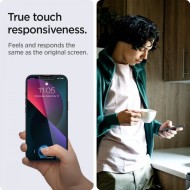 2 броя стъклени протектори за дисплей на iPhone 13 Pro Max от Spigen Glas.TR "Ez Fit" - Privacy