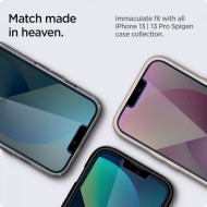 2 броя стъклени протектори за дисплей на iPhone 13 Pro Max от Spigen Glas.TR "Ez Fit" - Privacy