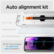 2 броя стъклени протектори за дисплей на iPhone 14 Pro от Spigen Glas.TR "Ez Fit" 2-pack - Прозрачен