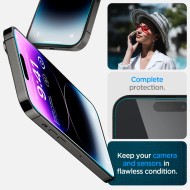 2 броя стъклени протектори за дисплей на iPhone 14 Pro от Spigen Glas.TR "Ez Fit" 2-pack - Прозрачен