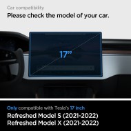 Стъклен протектор за Tesla Model X 2022 / Model S 2021 от Spigen Glas.TR.Ez Fit - Черен