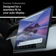 Стъклен протектор за Tesla Model X 2022 / Model S 2021 от Spigen Glas.TR.Ez Fit - Черен