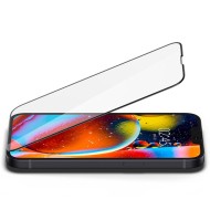 Висококачествен стъклен протектор за iPhone 13 Mini от Spigen Glass FC - с черна рамка
