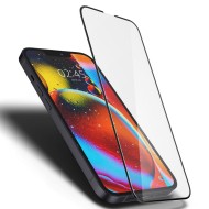 Висококачествен стъклен протектор за iPhone 13 Mini от Spigen Glass FC - с черна рамка