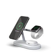 Зарядна станция 3 в 1 с MagSafe за iPhone, AirPods и Apple Watch от Tech-Protect A12 - Бяла